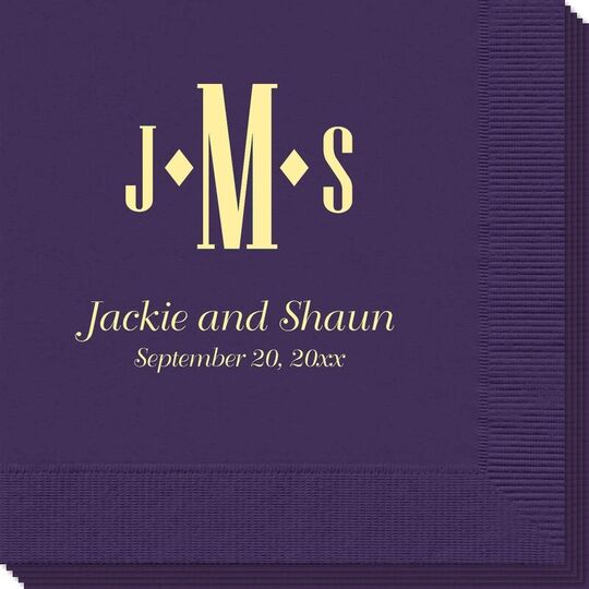 Condensed Monogram with Text Napkins